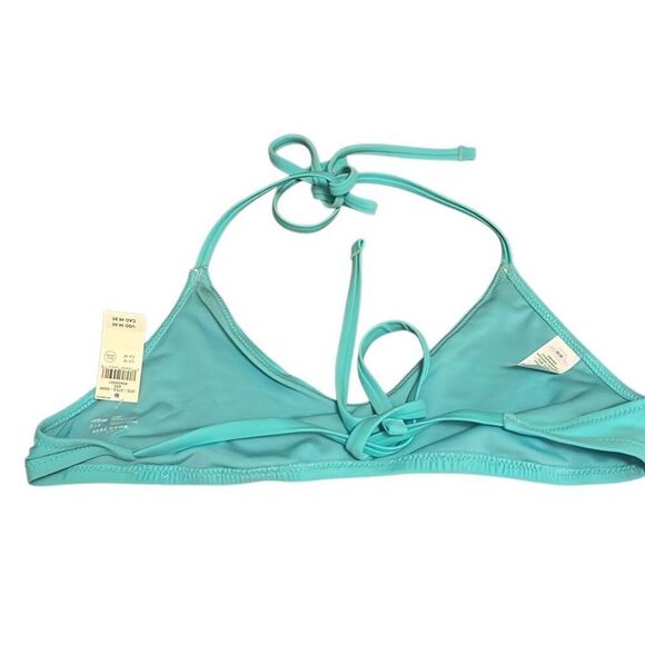 Aerie Bikini‎ Top & Bottom Set Blue Studded Tie Halter Swimsuit - Picture 8 of 8